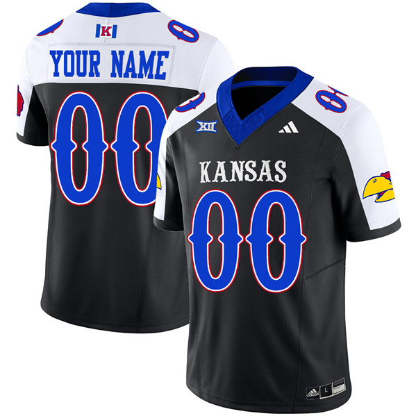 Men's Kansas Jayhawks ACTIVE PLAYER Custom Black/White 2023 F.U.S.E. Vapor Limited Stitched Jersey